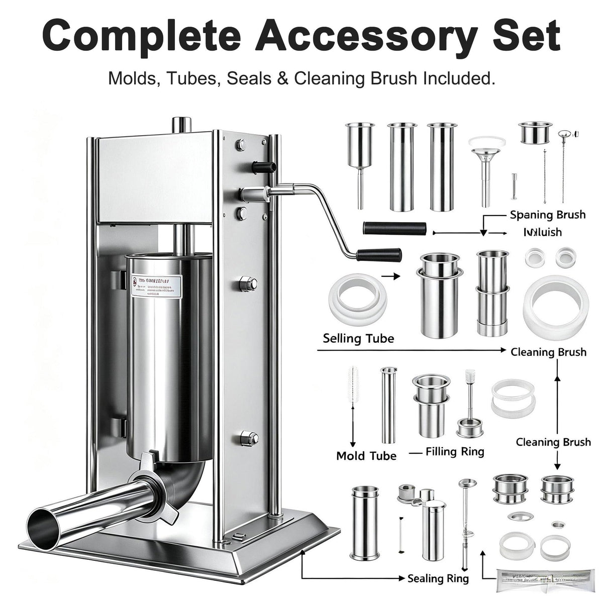 Vertical Manual Churro Extruder with 6-Shape Nozzle Kit S4292