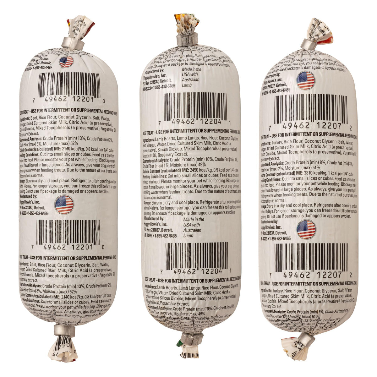 Beef Lamb Turkey Soft Meat Roll Treat 7 Oz (Pack of 3) E6829