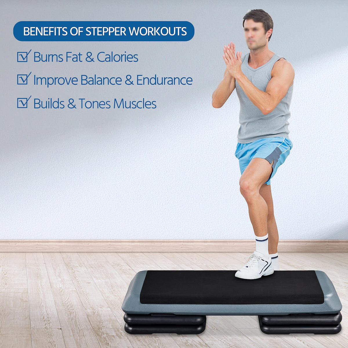 43in 3-Level Adjustable Aerobic Step Platform G28330