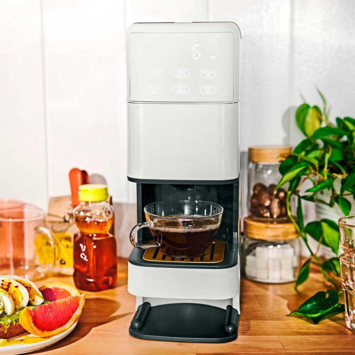 Single Serve Coffee Maker with Burr Grinder Q253