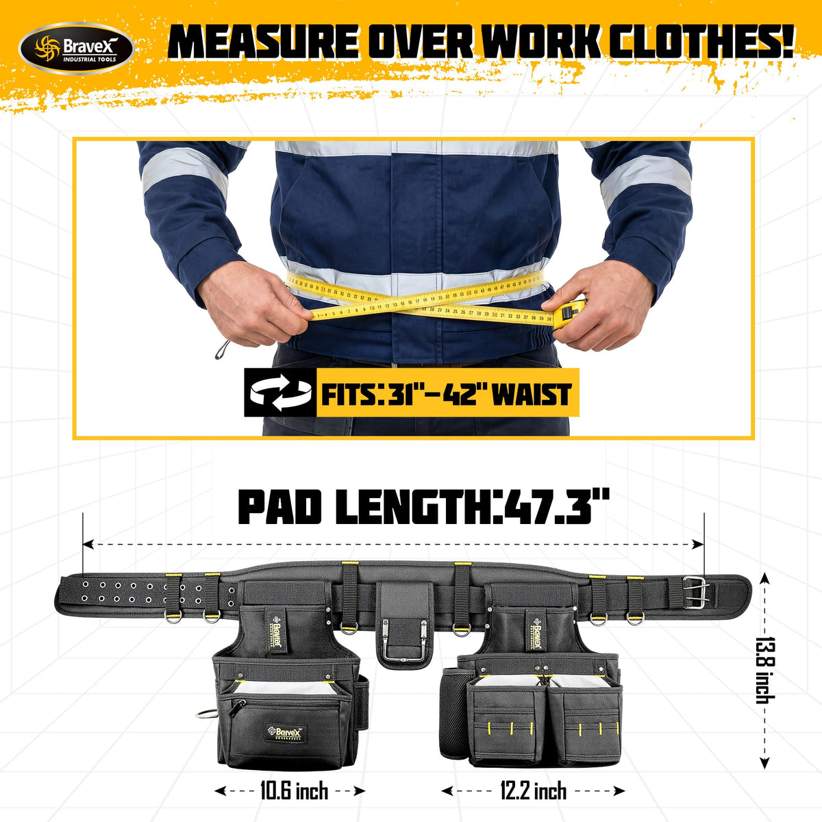 Tool Belt Suspenders 20 Bags 1200D Ballistic Nylon F980
