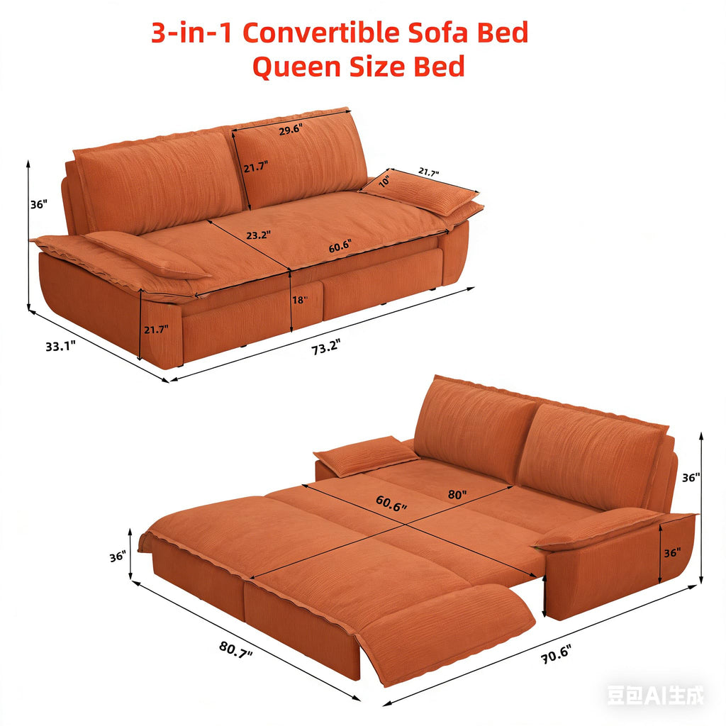 Orange Velvet Two Seater Sofa E59425
