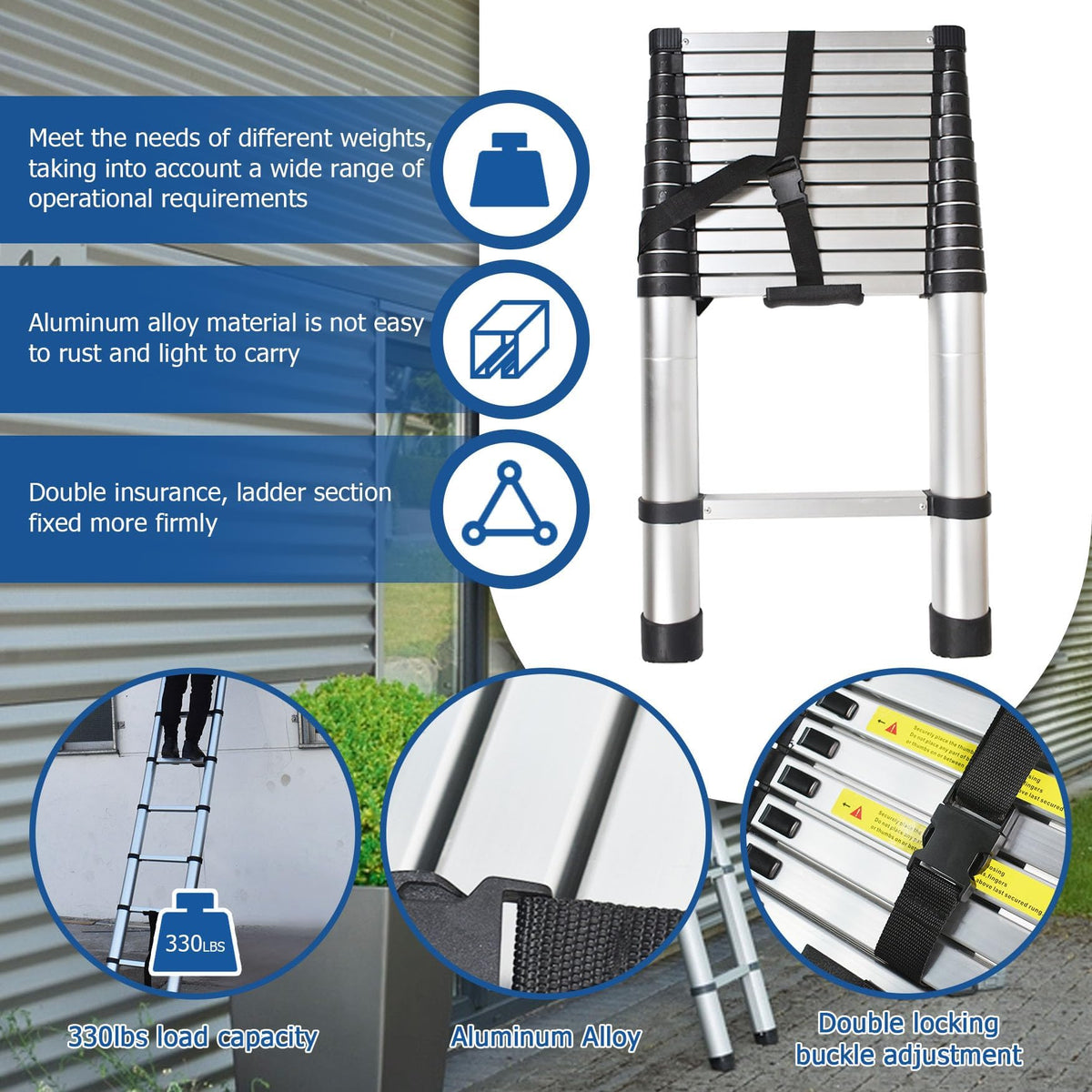 12.5 FT Aluminum Telescoping Ladder T52181
