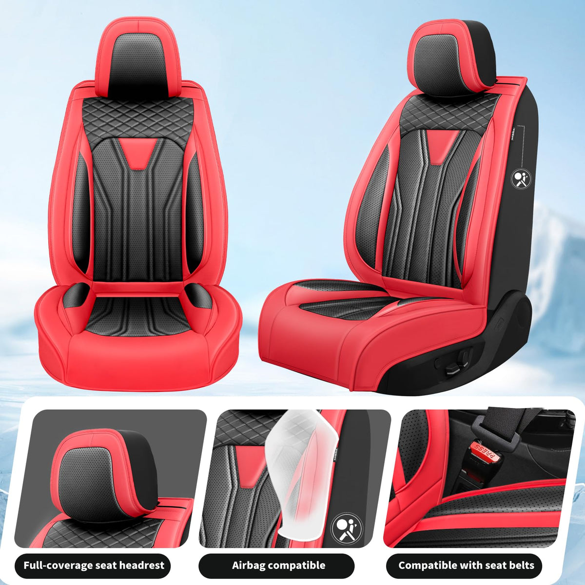 Red & Black Car Seat Covers F103