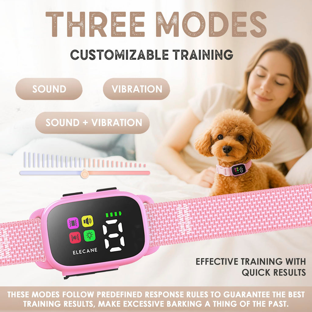 No Shock Rechargeable Bark Collar for Small Dogs 5-15 lbs Y94563