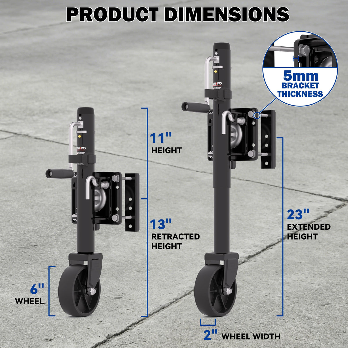 Boat Trailer Jack with Wheel, 10" Lift Z49426