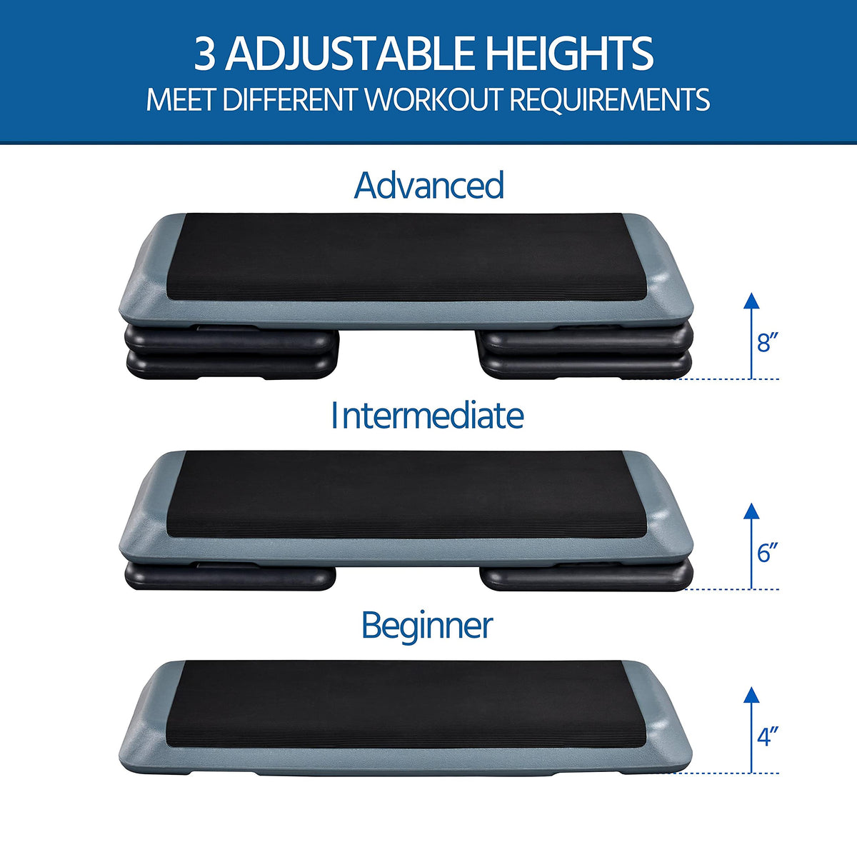 43in 3-Level Adjustable Aerobic Step Platform G28330