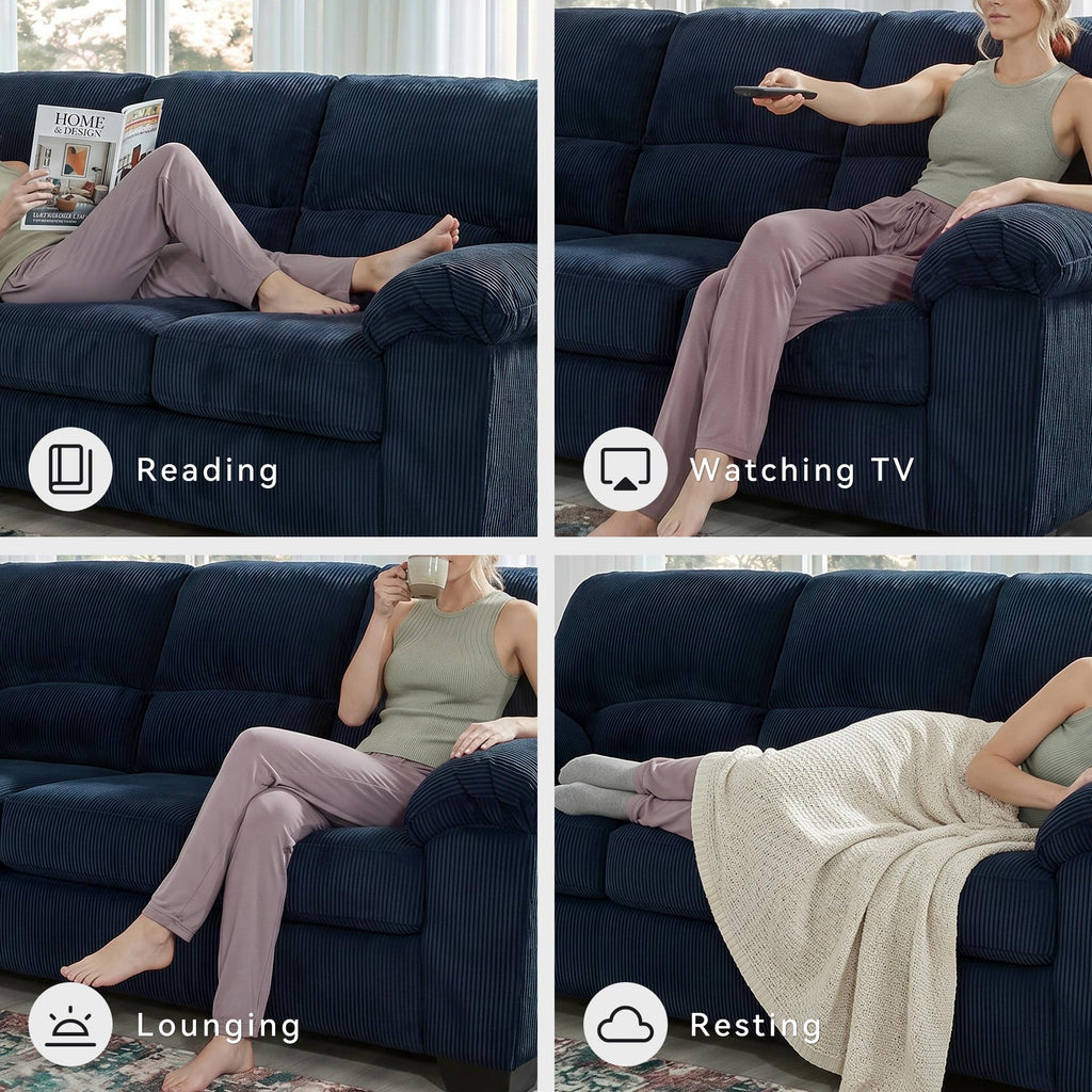 Navy Corduroy Sofa M155