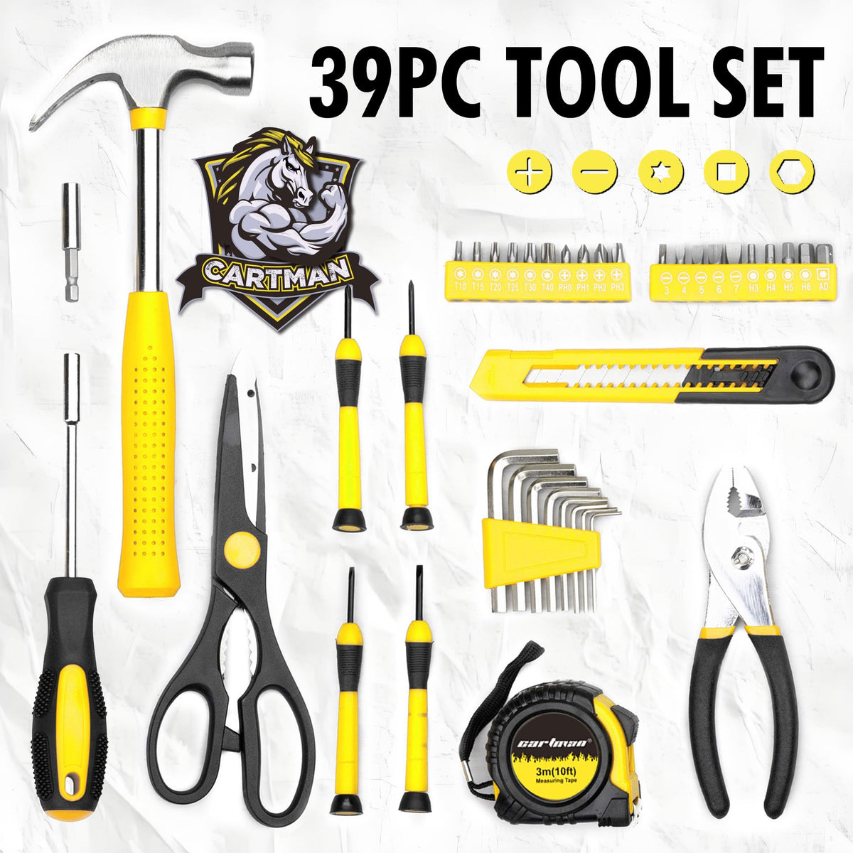 39-Piece Household Tool Set with Storage Case G70456