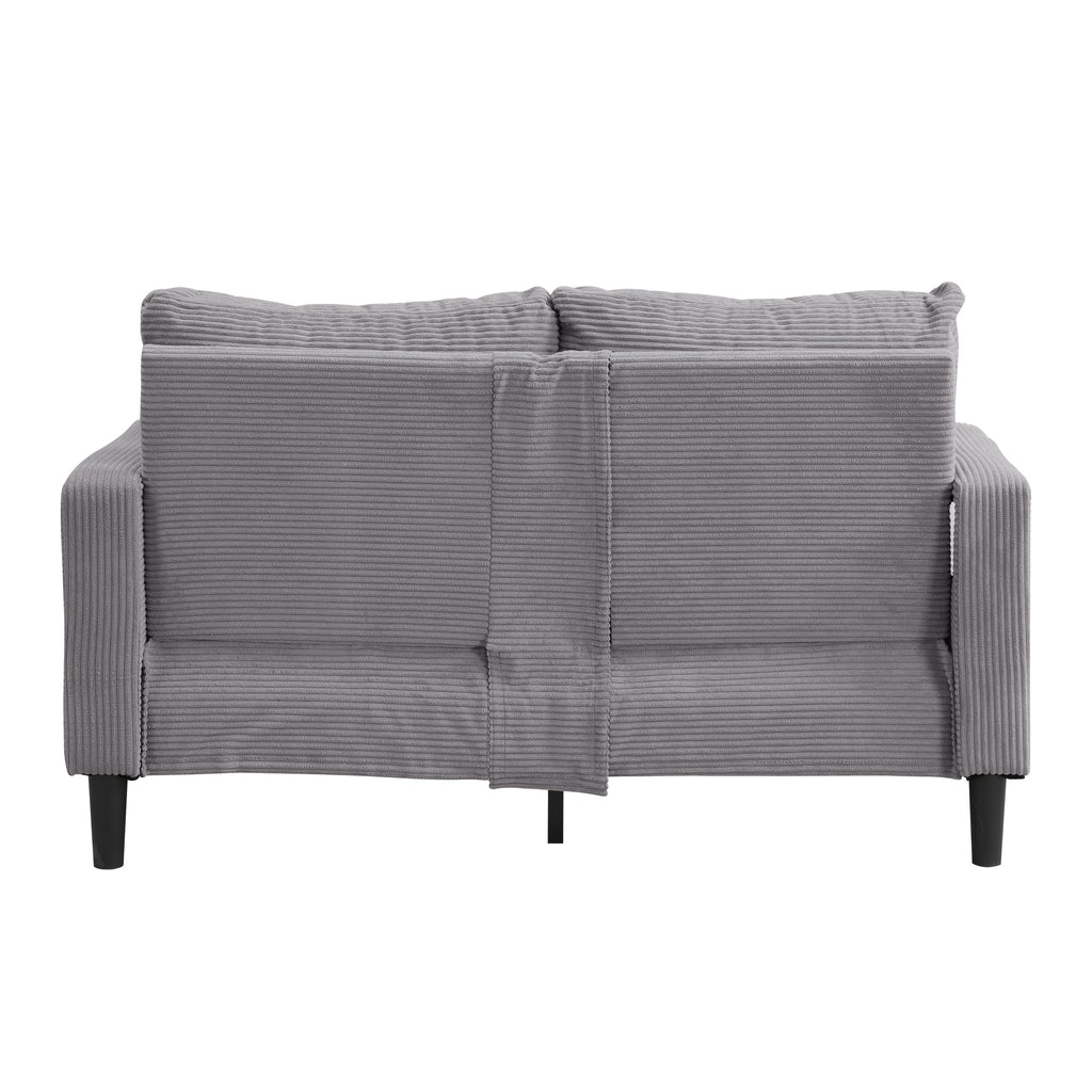 Oversized Corduroy Sofa with 2 Throw Pillows W383543