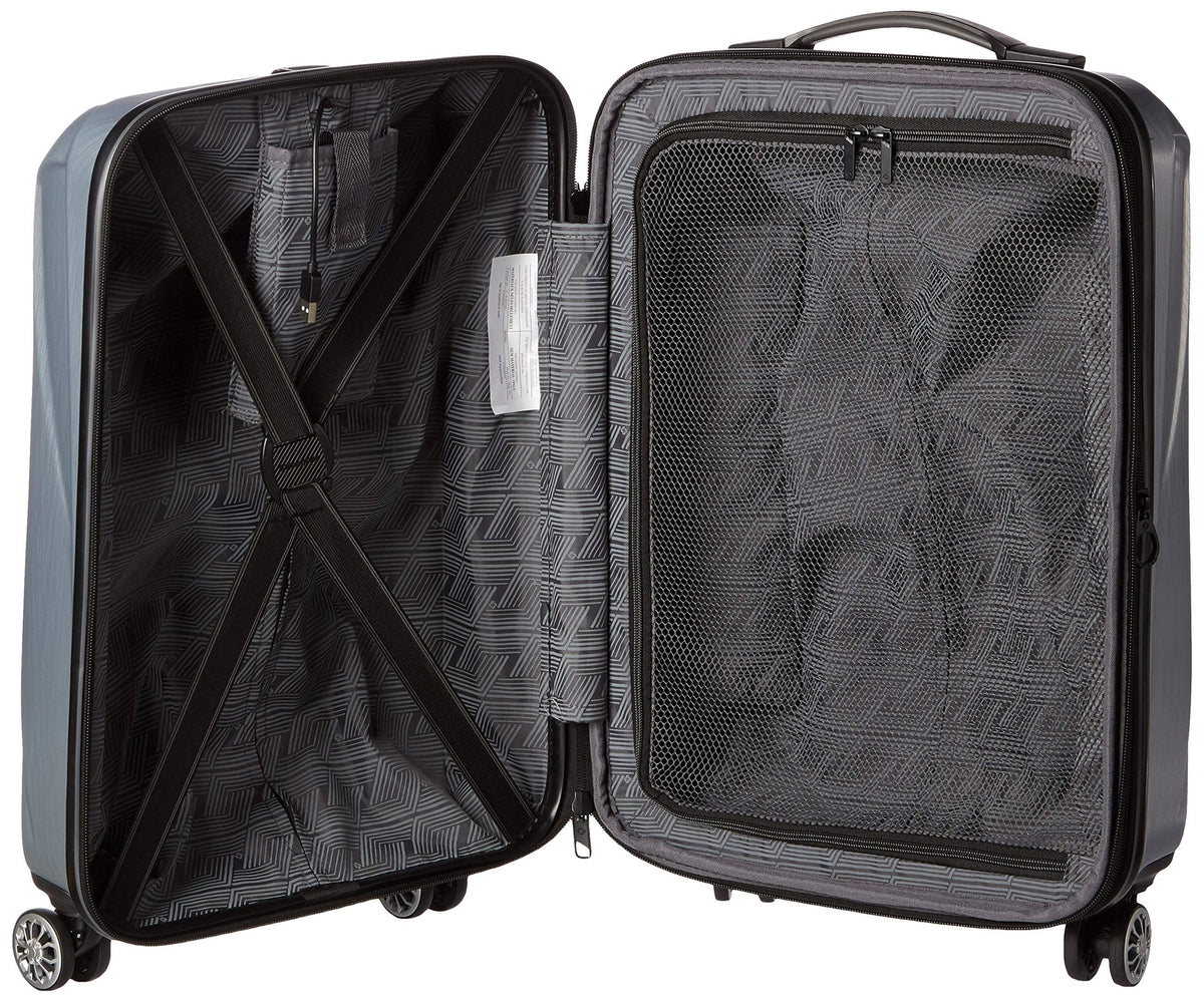 Hardside Expandable Spinner Luggage Silver Carry-On 20-Inch M360