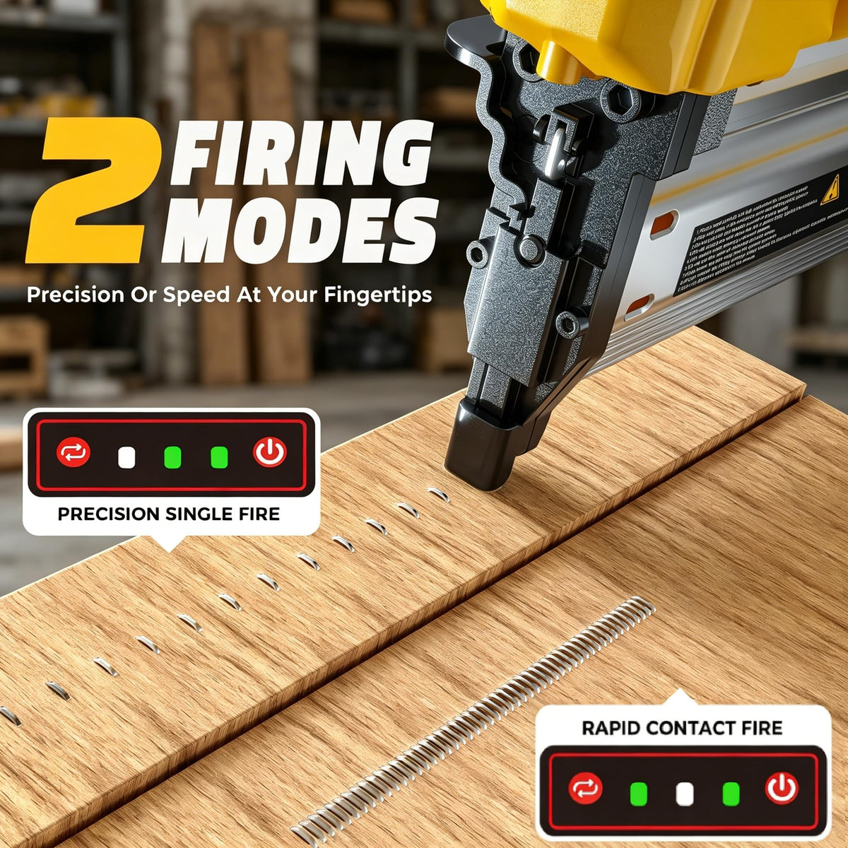 Cordless 2Inch Brad Nailer, 2-in-1 Staple Gun, 18 Gauge Battery Powered S317