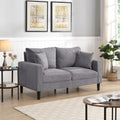 Oversized Corduroy Sofa with 2 Throw Pillows W383543