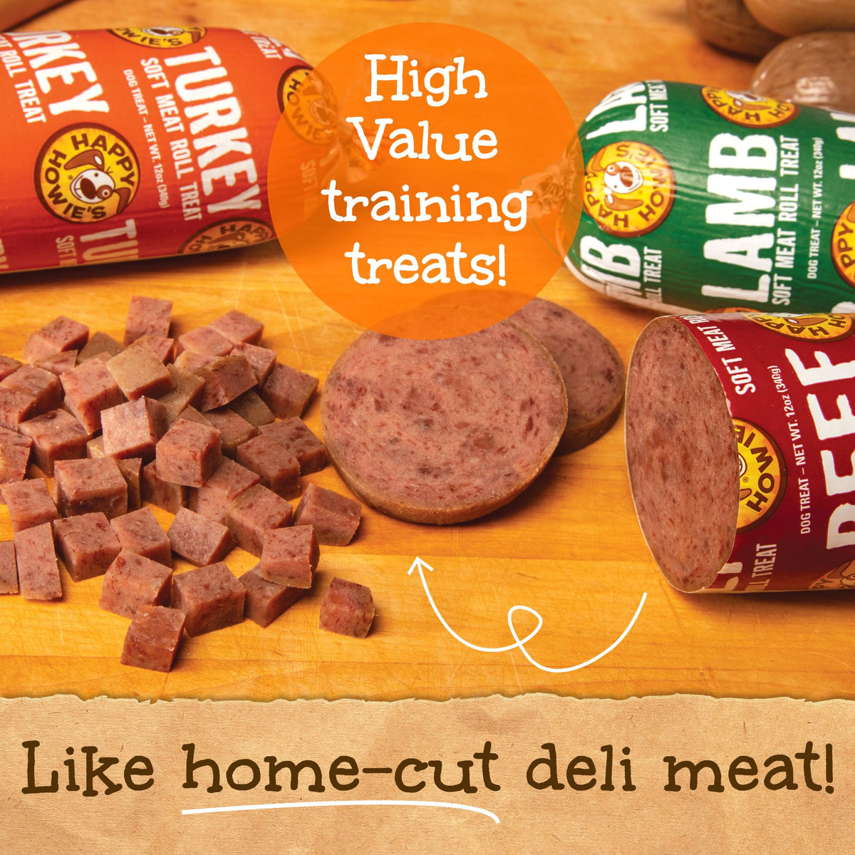 Beef Lamb Turkey Soft Meat Roll Treat 7 Oz (Pack of 3) E6829