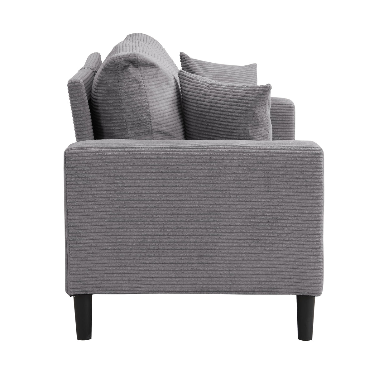Oversized Corduroy Sofa with 2 Throw Pillows W383543